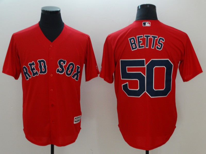 2018 Men Boston Red Sox #50 Mookie Betts red game jerseys